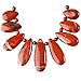 SUNYIK Red Japer Loose Bead for Jewelry Making,Teardrop Shields Stone,9Pcs/Set