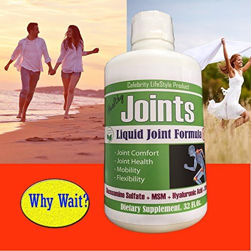 Healthy Joints - Liquid Formula│Extra Strength Joint Pain Relief Supplement│Easy to Swallow Liquid│Glucosamine Sulfate 1500mg + Chondroitin + MSM + Hyaluronic Acid│ Aches &amp; Soreness│45 days supply