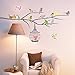 Decowall DW-1202 14 Birds on a Branch Kids Wall Stickers Wall Decals Peel and Stick Removable Wall Stickers for Kids Nursery Bedroom Living Room