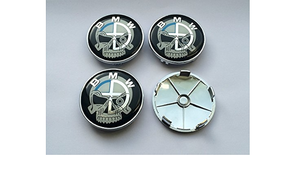 Juego de 4 embellecedores diseno de calavera, 68 mm ...