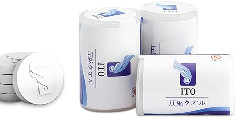 Amazon Ito 圧縮タオル 使い捨て 小型 旅行 携帯用 フェイスタオル 柔らかい 5枚セット ホワイト フェイスタオル ホーム キッチン オンライン通販