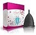 Blossom Menstrual Cup, Say No to Tampons | Get Blossom Cups for Menstrual Days | Period Cup, Reusable Menstrual Cup, Silicone Cup (Large Menstrual Cup, Black)