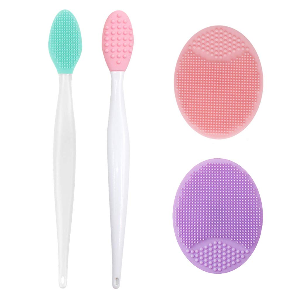 2pcs Silicone Exfoliating Lip Brush Lip Scrubber & 2pcs