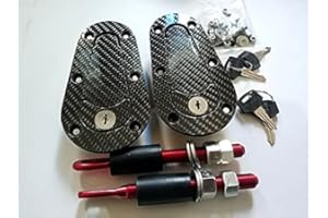 TEAMWILL Universal JDM Carbon Fiber Hood Pin Plus Flush Mount latch Kit Lock With Keys