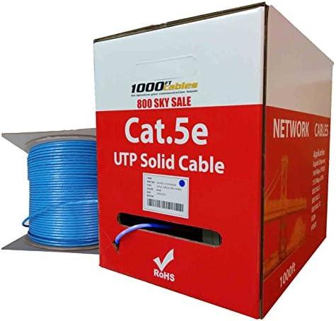 CAT5e Plenum 1000FT Bulk 350MHz Networking Ethernet CMP Cable (Blue)