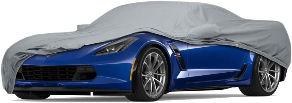3 Layer Full Custom Fit Car Cover for Chevy Corvette C4 Durable Dustproof Full Coverage Windproof with Mirror Pockets