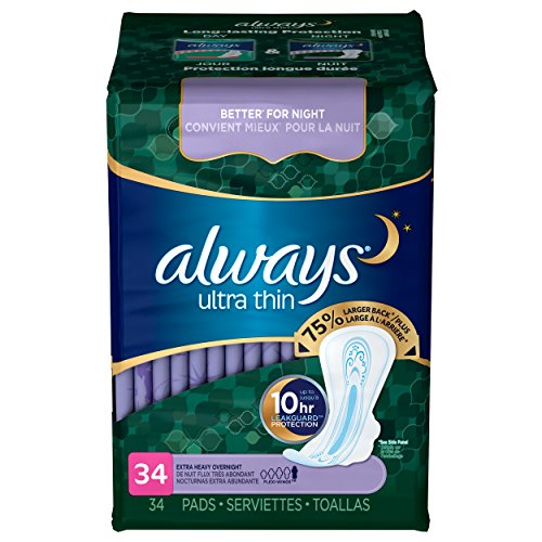 Always Ultra Thin Extra Heavy Overnight Pads - 34 CT