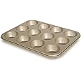 Glad Premium 12-Cup Muffin Pan, 13.8" x 10.4" x 1.2", Gold