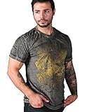Xzavier Men's Cut Edge Vintage Burnout Acid Wash Wing Falcon Graphic Shirt