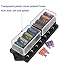 Gebildet 8 Way Car Standard Blade Fuse Holder Box (Apply to 1~40 AMP), with 10pcs Blade Fuse (3A/5A/7.5A/10A/15A/20A/25A/30A/35A/40A) and 16pcs Terminals, for Car/Boat/Marine/Trike