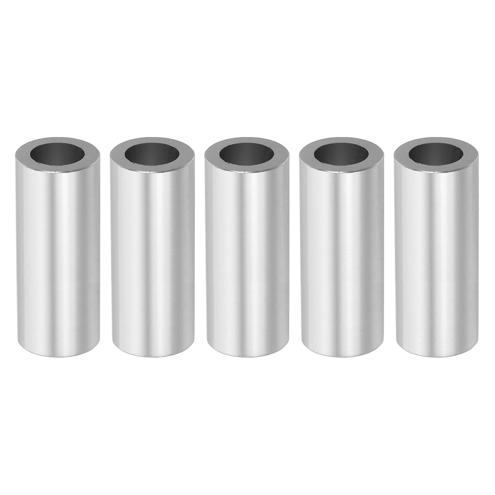 PATIKIL M8 Aluminum Spacers, 5 Pcs Metal Spacer Aluminum M8 X1/2"OD X1-5/16"L Aluminum Spacer Screw Standoff Round for 5/16" or M8 Screw Bolts, Silvery
