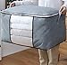 Storage Bag Organizers,Large Two-way Ziplock Clothing Tole Transparent Window Underbed Storage for Clothes Blanket Bedding More 3 Piece Set(Grey)