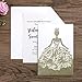 ponatia 25PCS Lacer Cut Wedding Invitations Card Hollow Bride Invitations Cards for Wedding Bridal Invitation Engagement Invitations Cards (Champagne Gold Glitter)