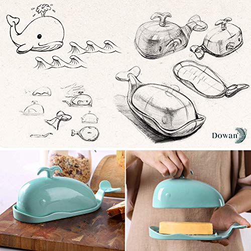 DOWAN Whale Butter Dish, Cute Butter Dish, Funny Gifts for Mom Wife