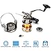 Isafish Spinning Fishing Reels with Front & Rear Double Drag Brake System for Left or Right Hand, Saltwater or Freshwater - Smooth Powerful (6000)