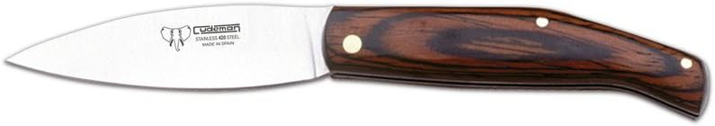 Cudeman Camping Pocket Knife 444-R, Pocket Knife with red Wooden Handle and 3.15 inches Blade, Camping Tool for Fishing, Hunting, Sport Activity