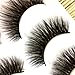 Sunward 2017 Fashion 3 Pairs 3D Mink Fur Fake Eyelashes Natural Black Hand-Made False Lashes (Black D)