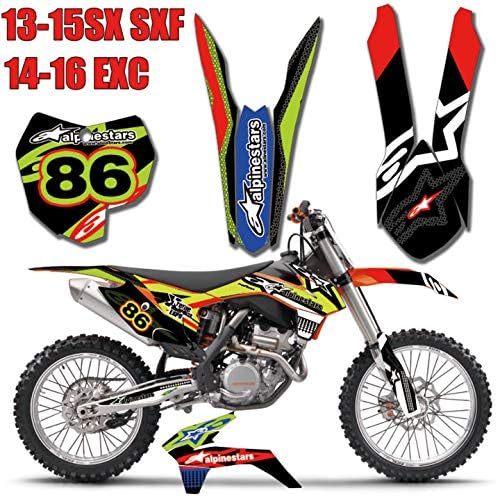 3M Customized Motorcycle Bike Team Graphics Stickers Background Decals for KTM 125 200 250 300 450 500 EXC XCW XCF XCFW EXCF 2014 2015 2016 (TZ-KTM-SX35-03)