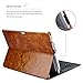 icarercase Vintage Series Leather Folio Pen Holder and Stand Case for Microsoft Surface Pro 4 - Dark Brown