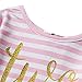 IWEMEK Baby Girl Princess Long Sleeve Shinny Stripe Crown Printed 1st/2nd/3rd Birthday Cake Smash Tulle Tutu Skirt Dress, Pink (2 Years), One Size