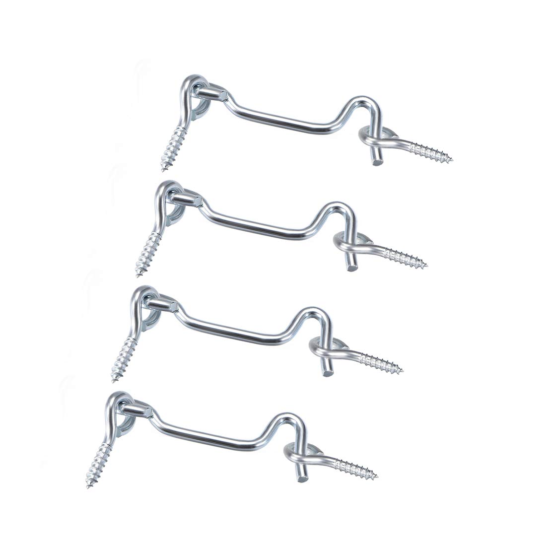 sourcing map 1.7" Cabin Eye Latch Gate Door Swivel Hook, for Wood Window Door with Mounting Screws 4pcs