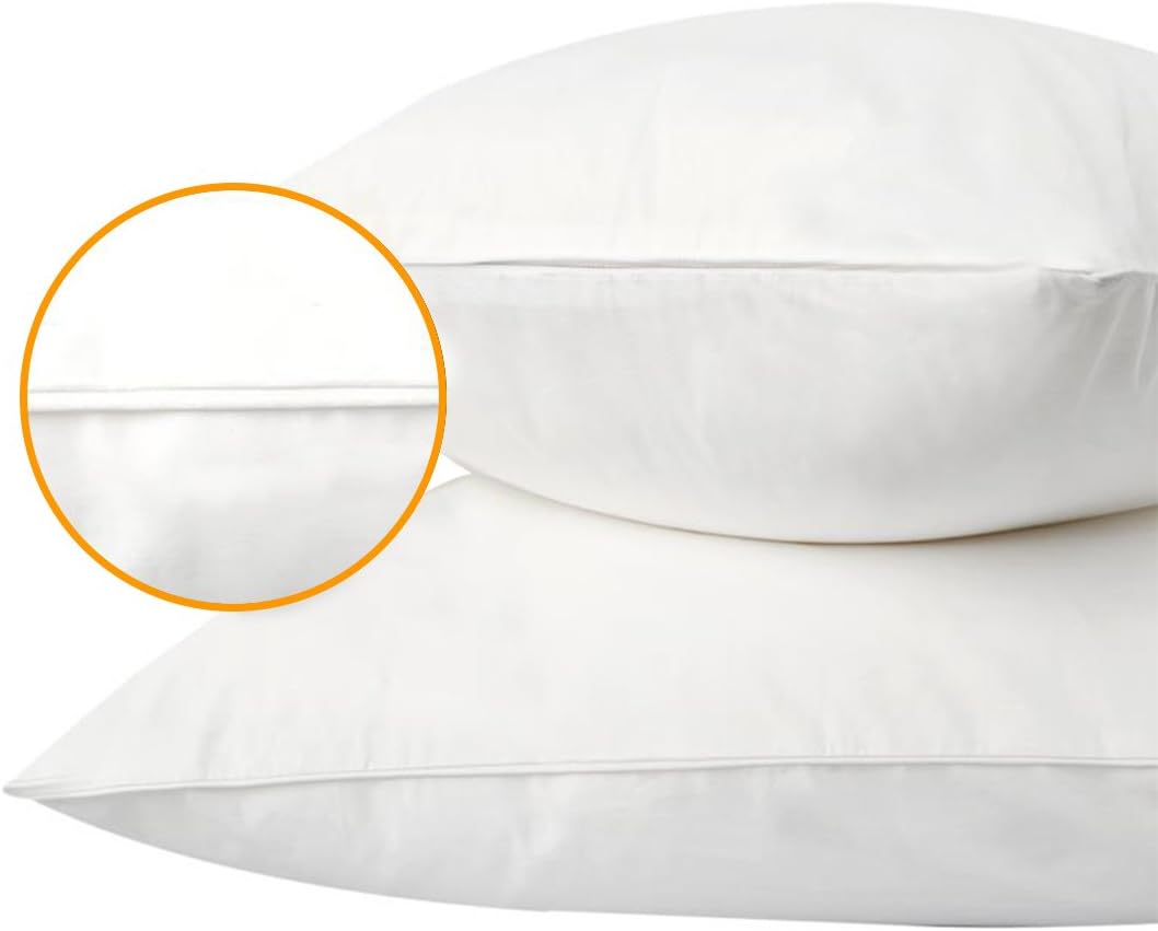 Precoco Pillow Cases Queen Size-100% Cotton Pillowcase Covers with Zipper Hidden, Wrinkle, Fade & Stain Resistant/Pillow Covers for Easy Care, 2 Pack/White: Kitchen & Dining