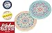 Mosaic Pattern Floral Multicolor Ceramic Car Coaster Pack (Set of 2)