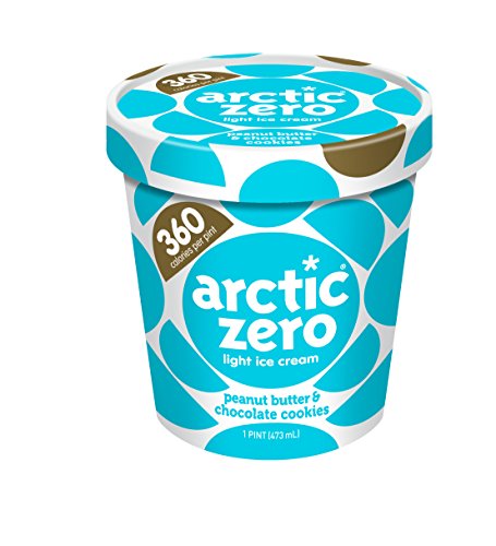 Pack of 6,  Arctic Zero Light Ice Cream Peanut Butter & Chocolate Cookies Pint