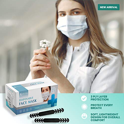 Disposable White Face Masks (Pack of 50) Protective 3ply Breathable
