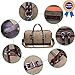 IBLUE Oversized Pu Leather Trim Travel Tote Duffel For Men,Weekend Shoulder Bag Weekender Overnight Carryon Handbag Durable Water-proof Bag,#B003(Pu Leather Navy Color)