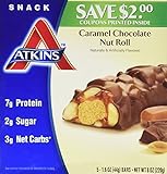 Atkins Caramel Chocolate Nut Roll 5-1.6 oz Bars