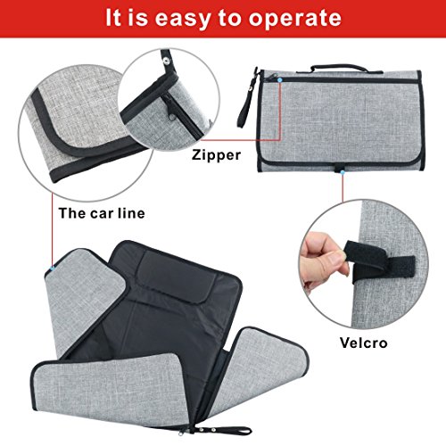 image for Idefair Diaper Changing Pad with Head Cushion and Pockets,Infants Baby