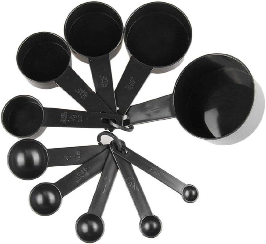 Kitchen & Dining, iuuhome 10Pcs Black Plastic Measuring Spoons Cups Set Tools Measure For Baking Coffee