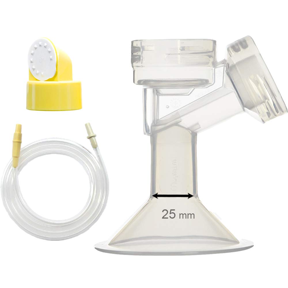Maymom Breast Pump Kit For Medela Swing Breast Pump. Includes 1 medium size breast shield (similar to Medela Personalfit), 1 valve, 1 membrane, and 1 spare tube for Medela Swing breast pump. Spares: Medela PersonalFit breast shield, Swing valve, membrane and tube. 25mm — image 1