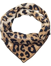 Leopard Print Hair Scarfs Cheetah Bandana Square Animal Pattern Neck Scarves for Women