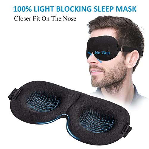 LKY DIGITAL Sleep Mask for Side Sleeper, 100 Blackout 3D Eye Mask for