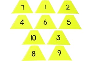 OHPHCALL 10pcs Sports Cones for Soccer Training Fluorescent Yellow Agility Markers with Bold Numbers