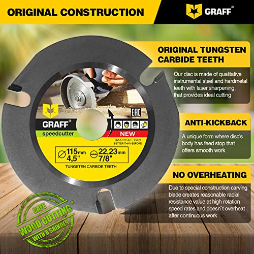 GRAFF SPEEDCUTTER 4 ½ Wood Carving Disc for Angle Grinder Circular