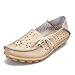 Women Leather Moccasins Loafers Driving Casual Shoes Indoor Flat Slip-on Slippers Beige 9