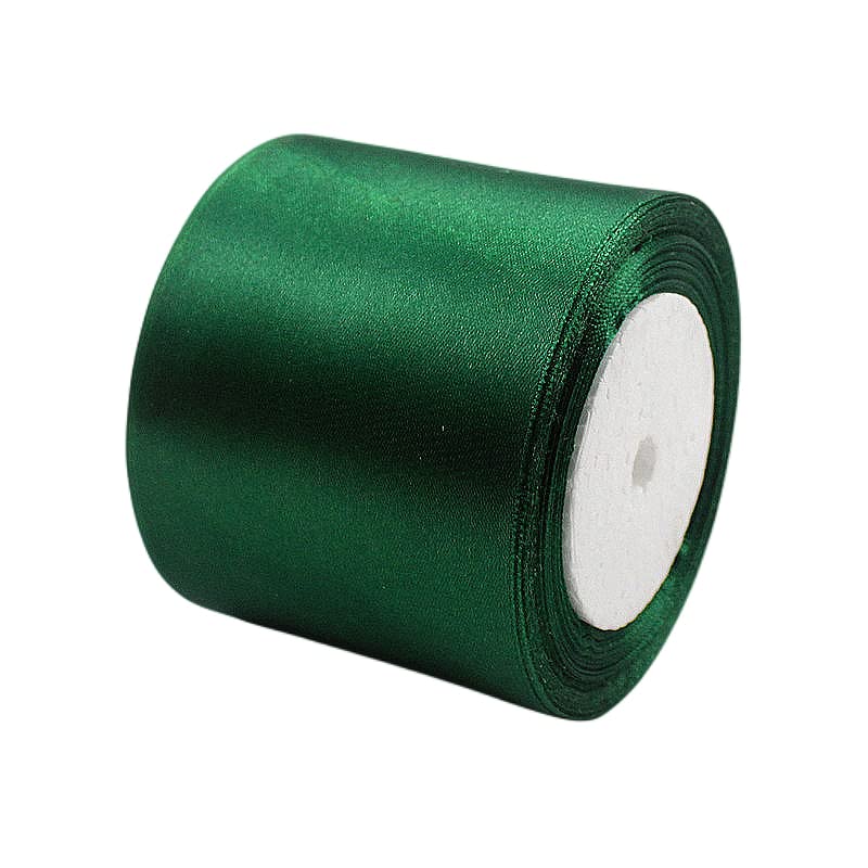 POPOYU Wide Dark Green Satin Ribbon 75mm (2.9 Inch) Ribbons Roll Fabric Thick for Gift Wrapping, 23m Thick Silk Ribbon for Crafting, Wedding Car, Hair Bows, Bouquets, Cake,Halloween Christmas Party