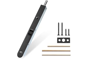 MOSECYOU Flush Bolt French Door Lock 7” Matte Black, Sliding Mechanism Concealed Bolt Latch for Double Doors, Top/Bottom Lock for Patio/Storm Doors (1 Pack)