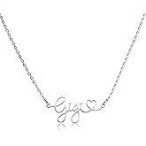 Yooborn Grandma Necklace Nanny Jewelry Stainless Steel Cutout Gigi Mimi Nana Nanny Heart Letter Pendant Necklace Gifts for Grandma from Grandchild.