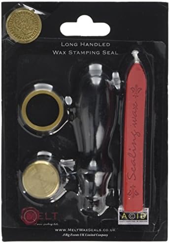 MELT Wax Stamp, Double Love Hearts Coin Seal and Red Wax Stick XWSC071-Kit (S28)