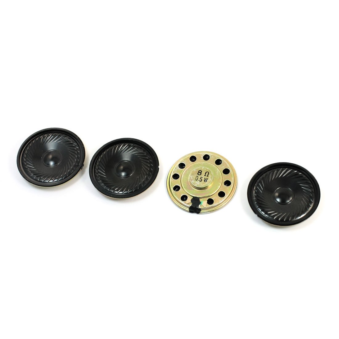 sourcing map 4 Pcs 0.5W 8 Ohm 50mm Dia Round Metal Internal Magnet Mini Speaker