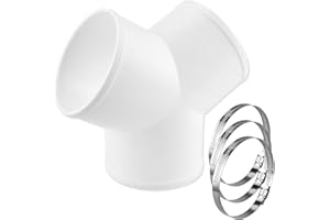Enenes Duct Connector, 3 Way Duct Splitter for Exhaust Fan Dryer Vent Hose, 4 Inch Dia Come with 3 PCS Hose Clamps (4 Inch)