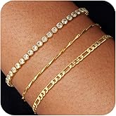 JIKASI 14k Gold Plated Bracelet Stack for Women & Men Cuff Love Knot Bangles Matching Bracelets Gold Jewelry Gifts for Best Friend