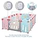 POTBY Foldable Baby Playpen 16 Panel Activity Center Safety Playard with Lock Door,Kid's Fence Indoor Outdoor,Free Installation,Double Layer Clasp and Anti-Slip Base for Children 10 months~6 Years Old