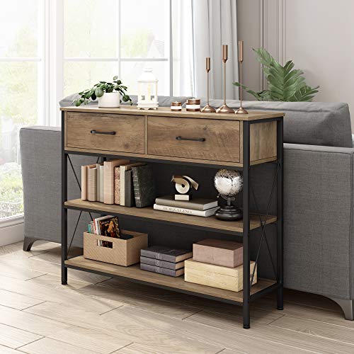 HOMECHO Console Table with Drawers, Tall Entryway Table with Storage