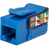CAT6 RJ45 Keystone Jack, V-Max Series - Blue Color - (50 pack)