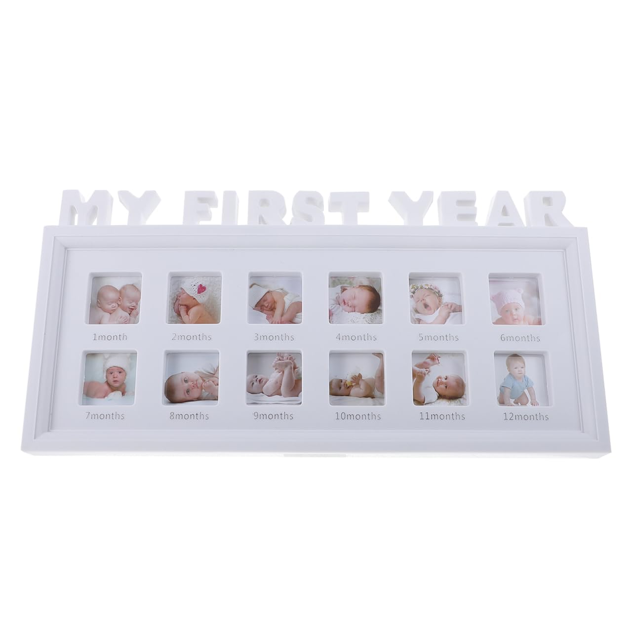 New Parents 12 Months My First Year Style Unique Rahmen Baby Infant Newborn Photographs Albums Picture Memorable Photo Collage Keepsake Frame Christening Photo Frame